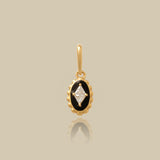 Black Midnight Oval Charm