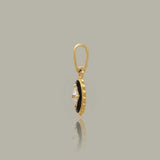 Black Midnight Oval Charm