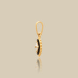 Black Midnight Oval Charm