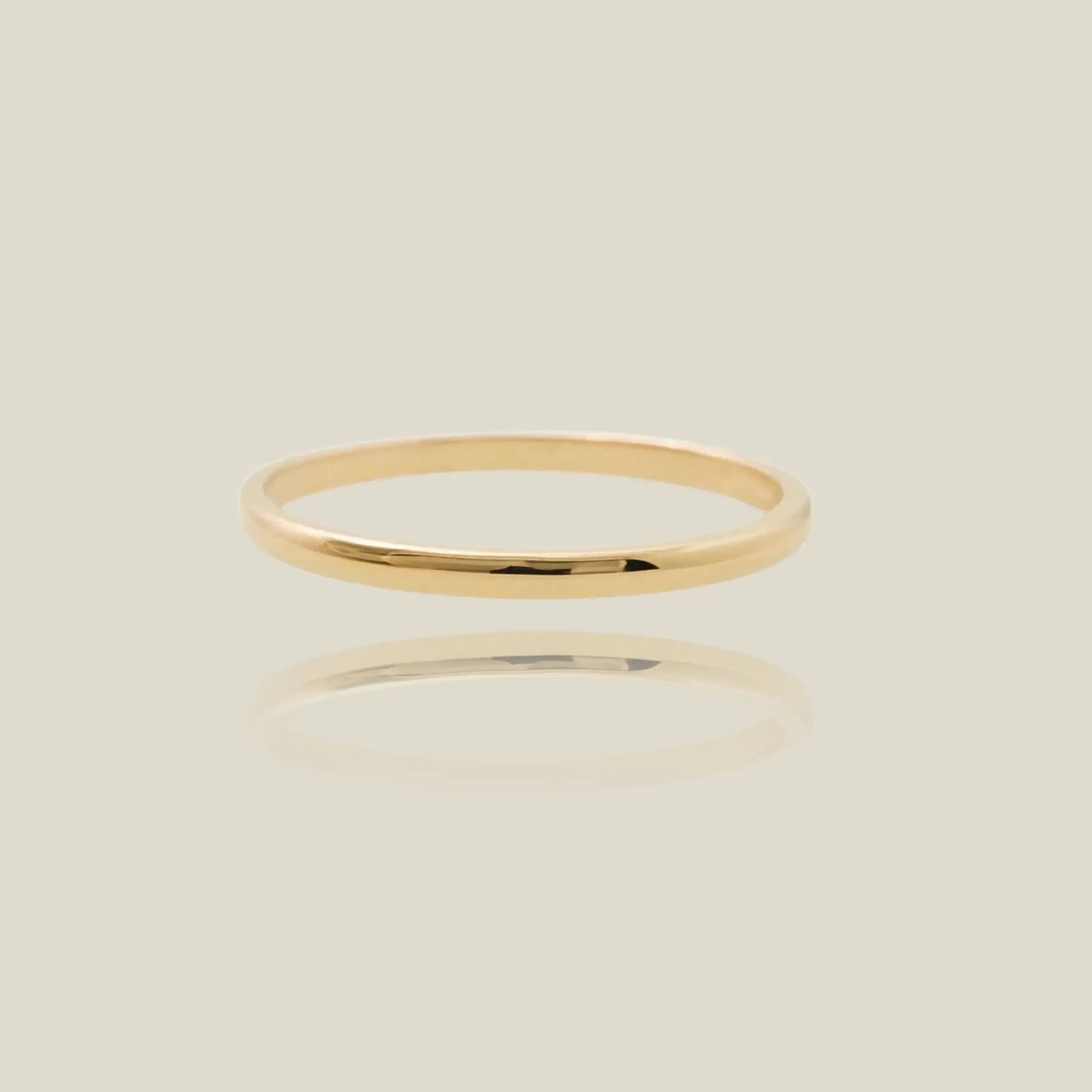 14K Solid Gold Minimalist Stacking Ring – Anygolds