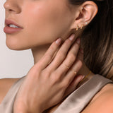 Quatro Diamond Hoop Earrings