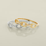 14K Solid Gold Diamond Chain Link Ring - Anygolds 