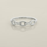 14K Solid Gold Diamond Chain Link Ring - Anygolds 