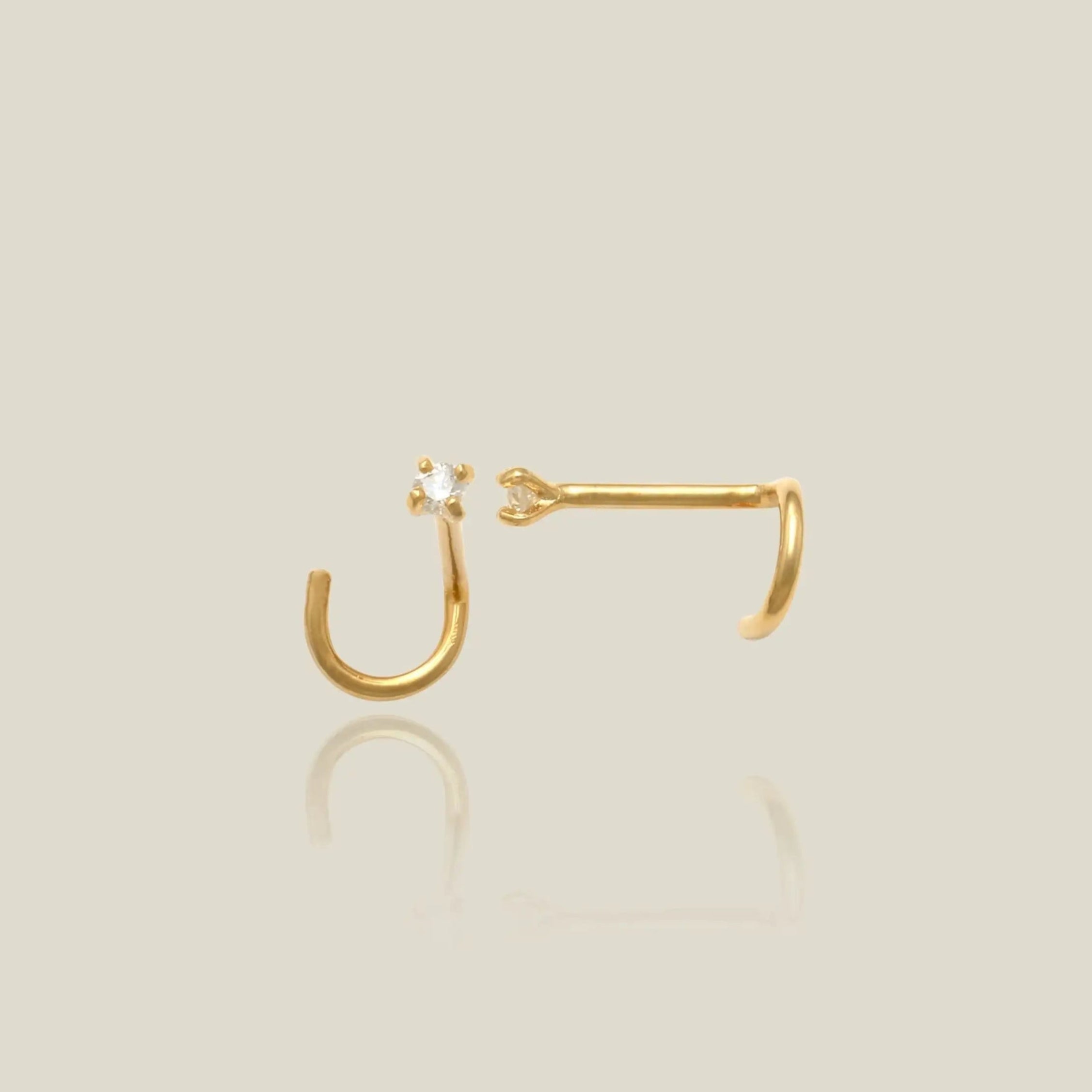 Diamond Corkscrew Nose Stud - Anygolds