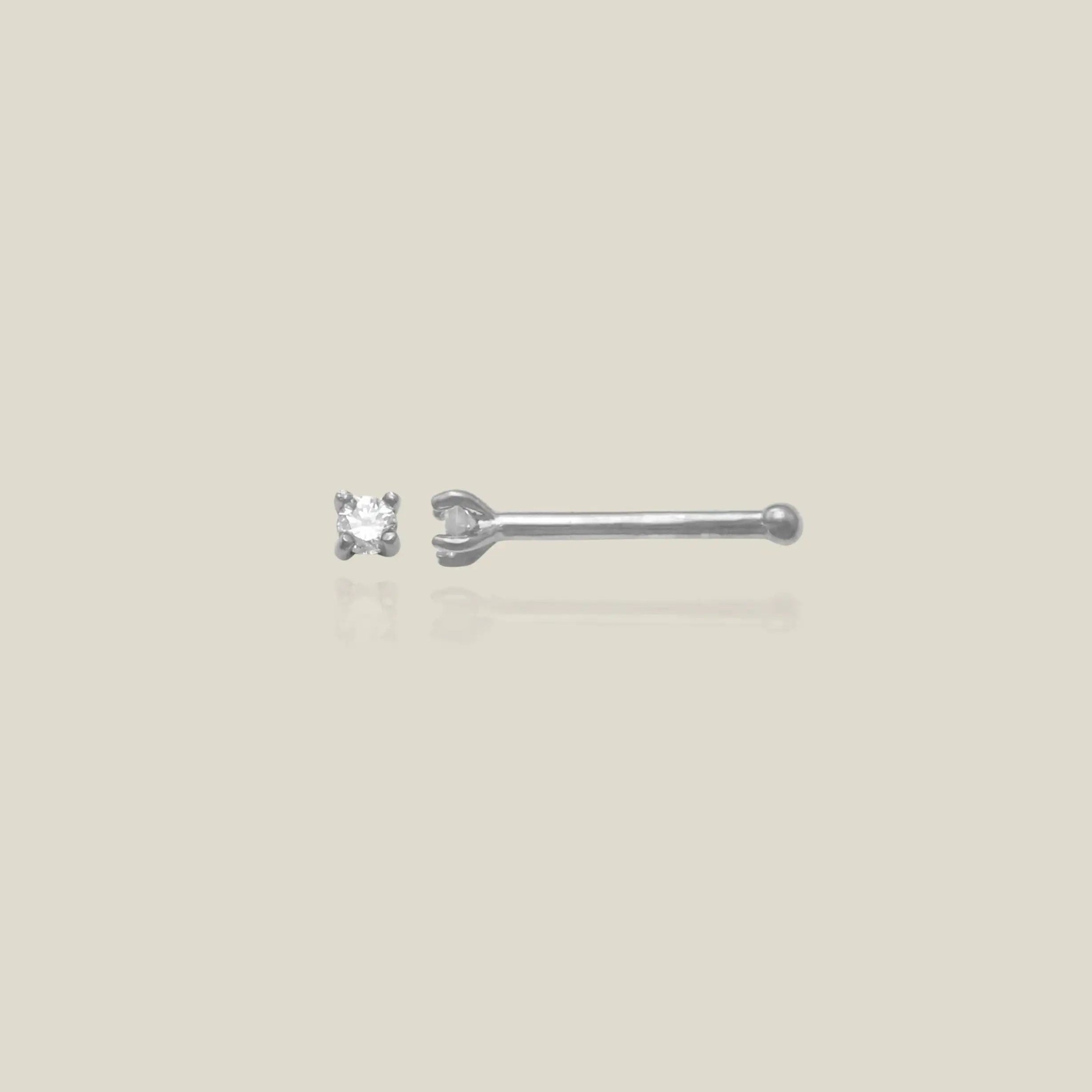 14K Solid Gold Diamond Nose Bone Stud – Anygolds