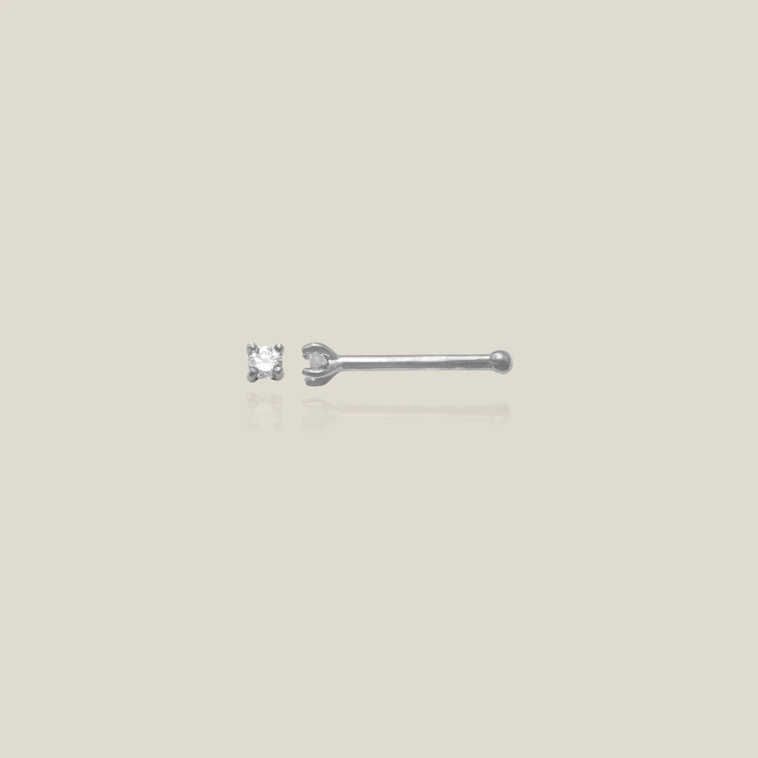 14K Solid Gold Diamond Nose Bone Stud – Anygolds