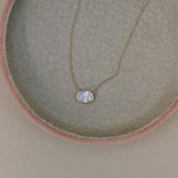 Oval Bezel Lab Grown Diamond Necklace
