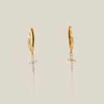 Diamond Dagger Drop Earrings - Anygolds