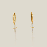 Diamond Dagger Drop Earrings - Anygolds