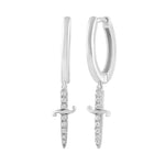 Diamond Dagger Drop Earrings - Anygolds