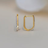 Micro-Pavé  Diamond Oval Hoop Earrings