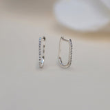 Micro-Pavé  Diamond Oval Hoop Earrings