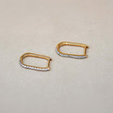 Micro-Pavé  Diamond Oval Hoop Earrings