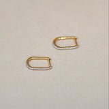 Micro-Pavé  Diamond Oval Hoop Earrings