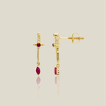 Ruby Dagger Sword Stud Earrings ( Pair, Single) - Anygolds