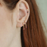 Black Teardrop Spider Stud