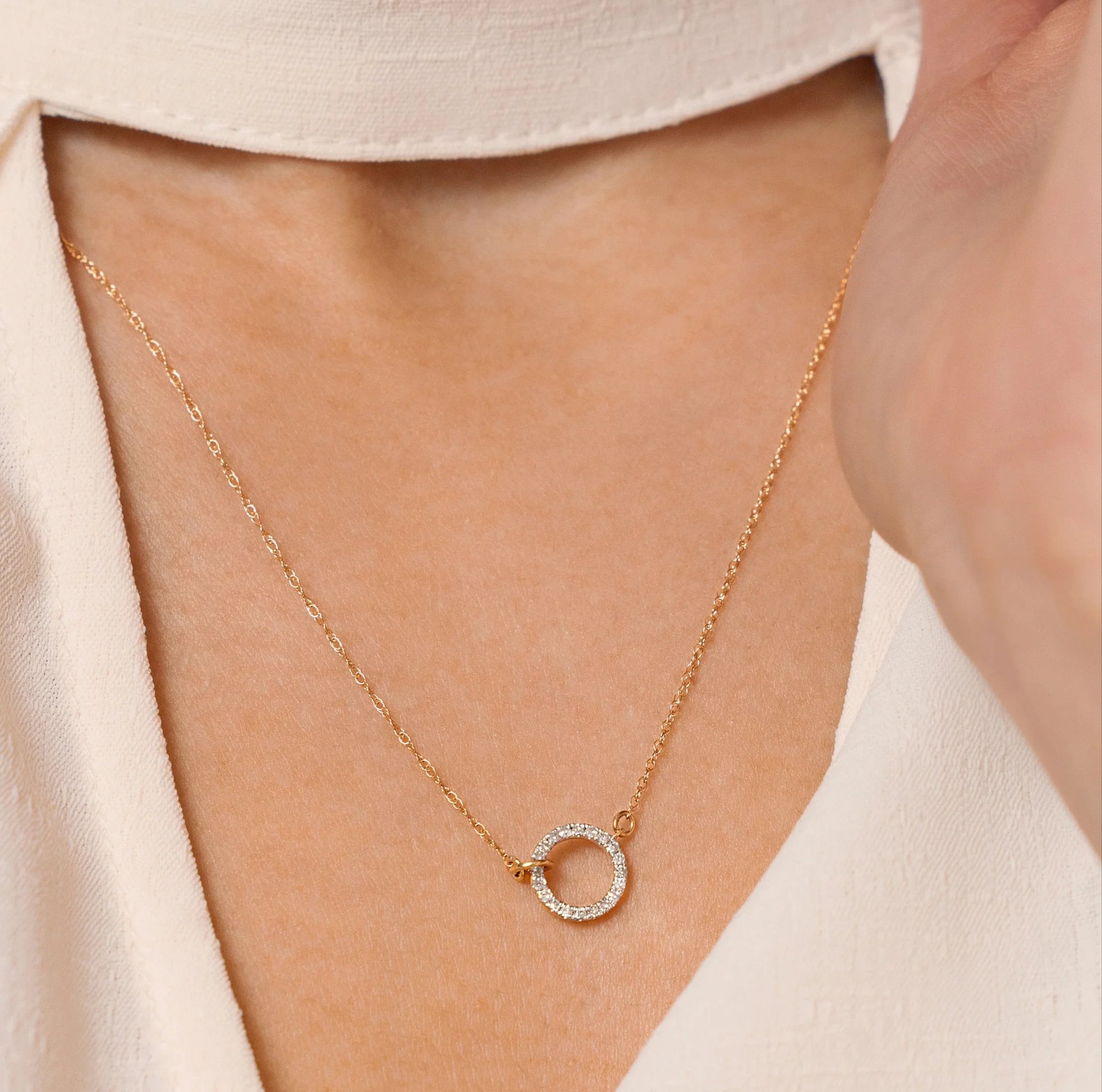 O Diamond Necklace - Anygolds