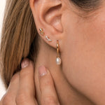 14K Solid Gold Pearl Drop Earrings – Anygolds
