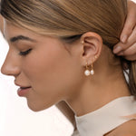 14K Solid Gold Pearl Drop Earrings – Anygolds