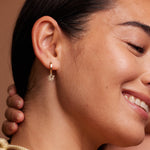 Double Star Huggie Hoop Drop Earrings - Anygolds