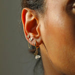 Bee & Honeycomb Double Chain Stud Earring