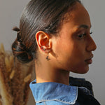 Bee & Honeycomb Double Chain Stud Earring