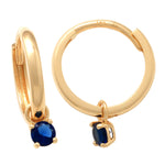 Color Stone Huggie Hoop Drop Earrings - Anygolds