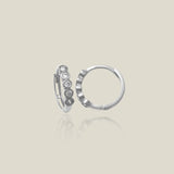 Bezel CZ Round Hoop Earrings