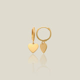 Heart Drop Huggie Hoop Earrings