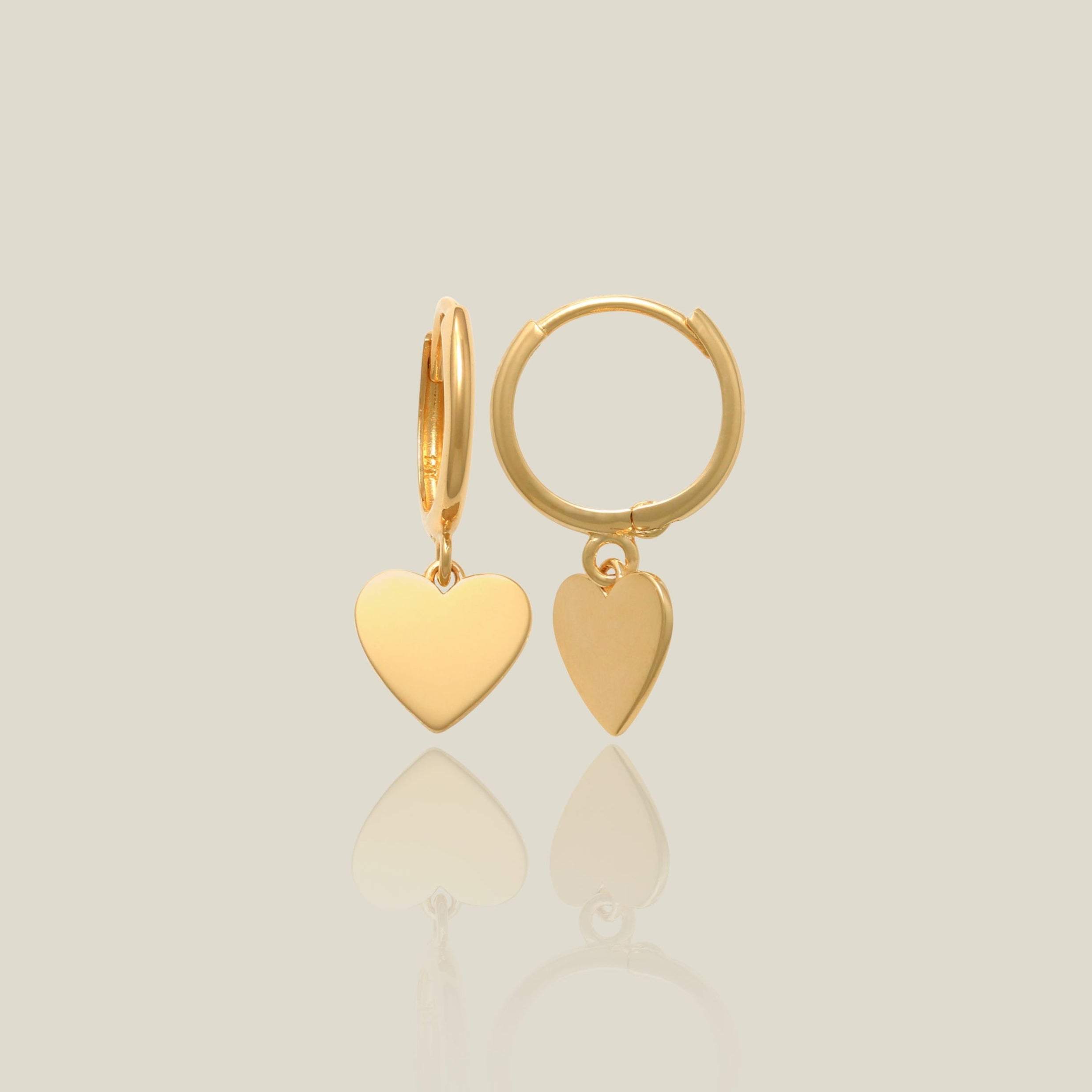 Heart Drop Huggie Hoop Earrings - Anygolds