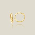 14K Solid Gold Seamless Huggie Hoop Earrings (Multiple Sizes) – Anygolds