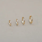 14K Solid Gold Seamless Huggie Hoop Earrings (Multiple Sizes) – Anygolds