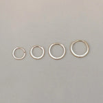 14K Solid Gold Seamless Huggie Hoop Earrings (Multiple Sizes) – Anygolds