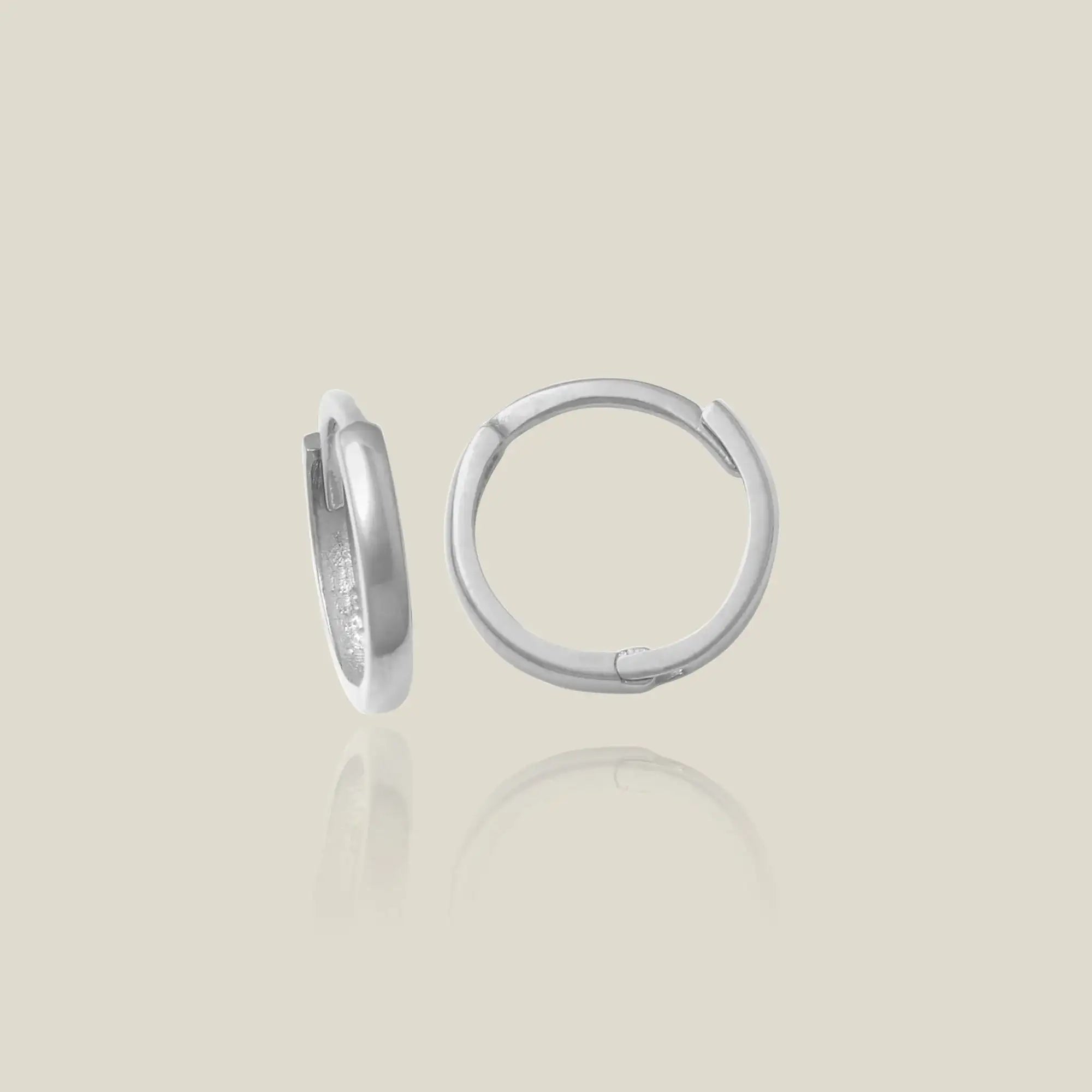 14K Solid Gold Seamless Huggie Hoop Earrings (Multiple Sizes) – Anygolds
