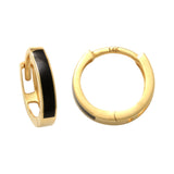 Black & Gold Mini Hoop Earrings - Anygolds