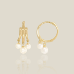 Triple Pearl Drop Earrings - Anygolds