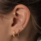 Trinity Diamond Stud Ear Piercing