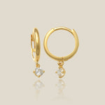 Prong Round Diamond Drop Earrings - Anygolds