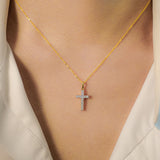 Diamond Prong Cross Pendant