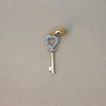 Diamond Open Heart & Key Pendant - Anygolds