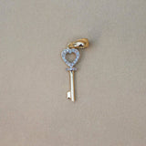 Diamond Open Heart & Key Pendant - Anygolds