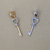 Diamond Open Heart & Key Pendant - Anygolds
