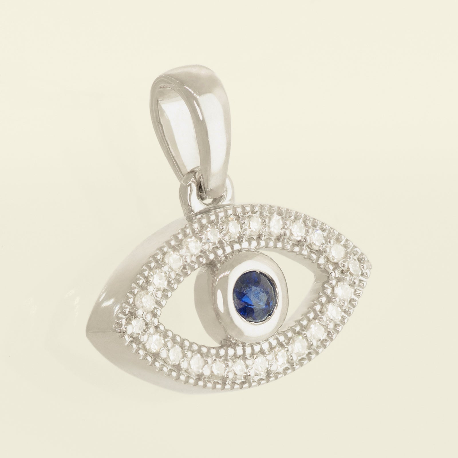 14K Solid Gold Diamond Evel Eye - Anygolds