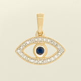 14K Solid Gold Diamond Evel Eye - Anygolds