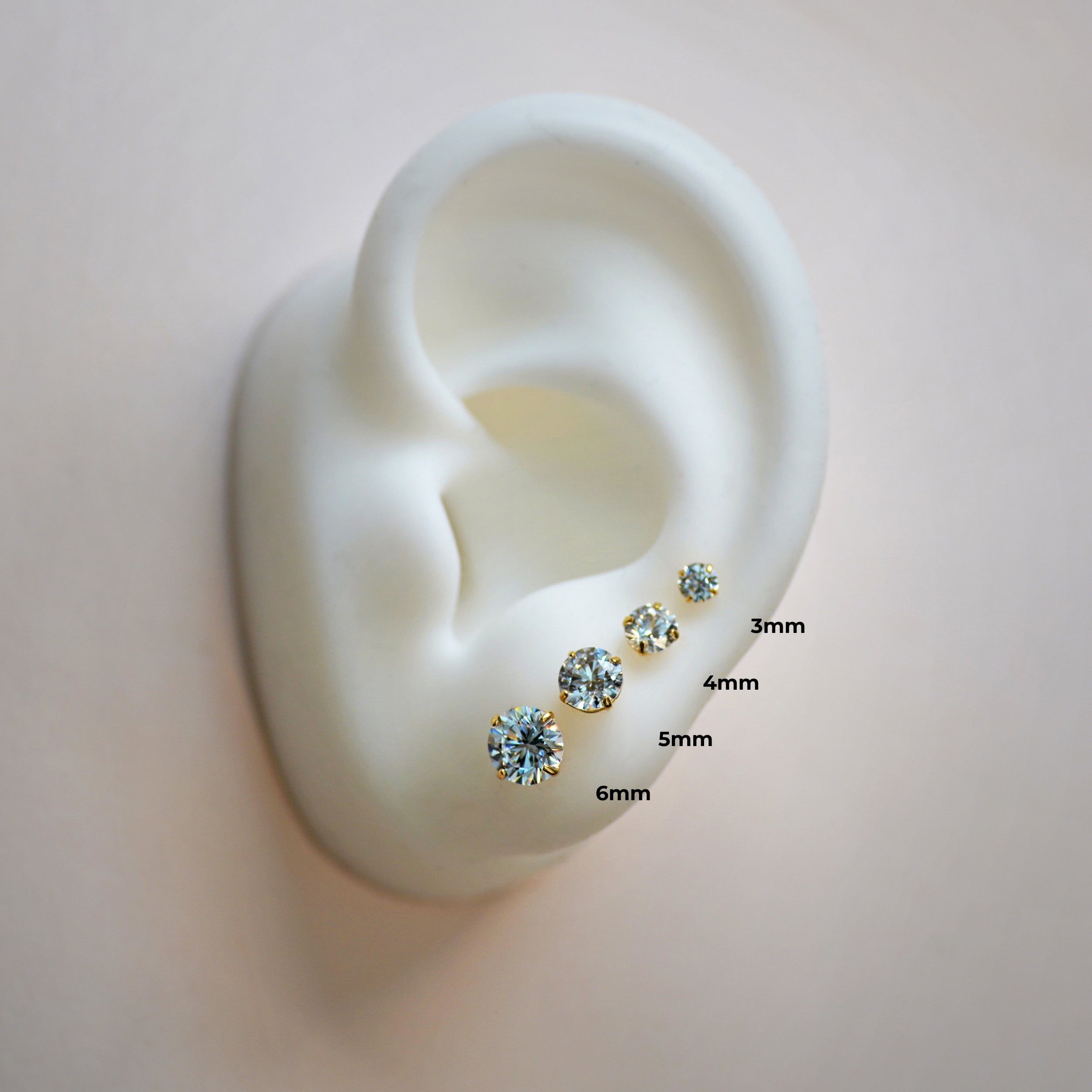 CZ Round Stud Earrings