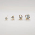 14K Solid Gold CZ Round Stud Earrings – Anygolds