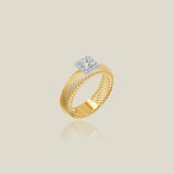 Princess Cut Lab Grown Diamond Cable Ring