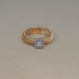 Princess Cut Lab Grown Diamond Cable Ring