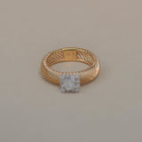 Princess Cut Lab Grown Diamond Cable Ring