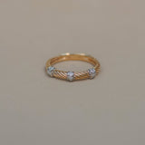 Triple Pavé Lab Grown Diamond Cable Ring